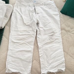 Time and Tru Women's Distressed White Jeans
